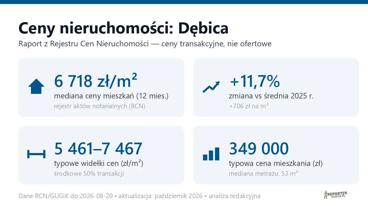 Infografika: ceny mieszkań w Dębicy