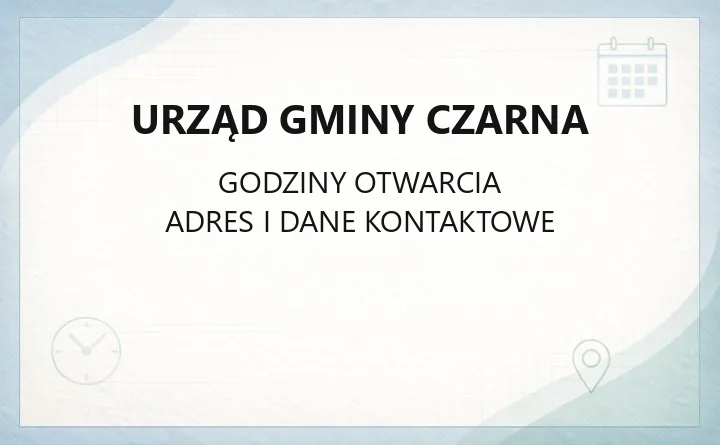 Urząd Gminy Czarna - kontakt, godziny i dane adresowe