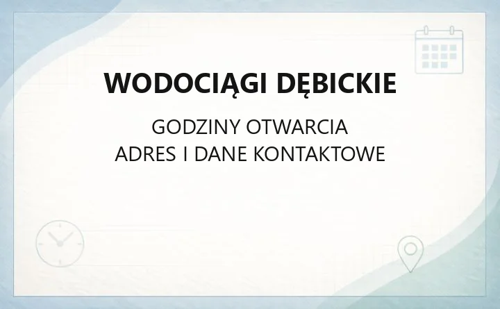 Wodociągi Dębickie - kontakt, awarie, BOK i e-faktura