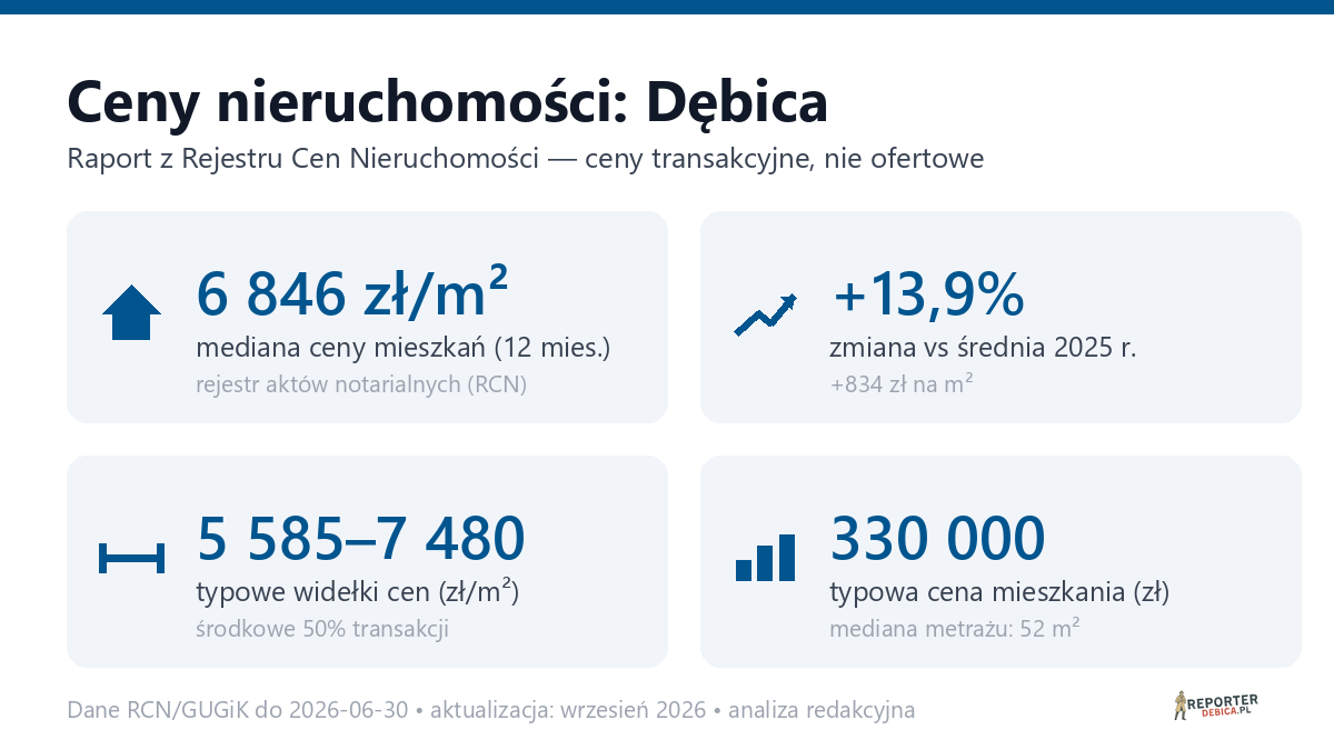 Infografika: ceny mieszkań w Dębicy