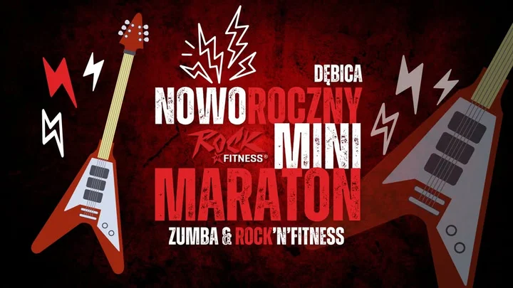 Grafika promocyjna wydarzenia Noworoczny Mini Maraton – Zumba & RocknFitness w Dębicy