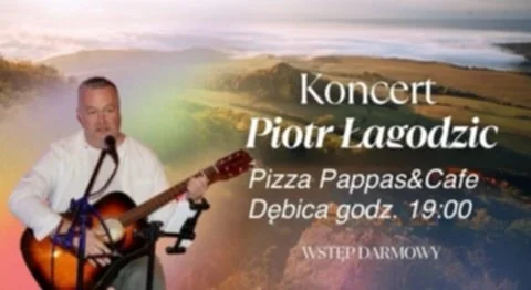 Grafika promocyjna wydarzenia Koncert Piotra Łagodzica w Dębicy