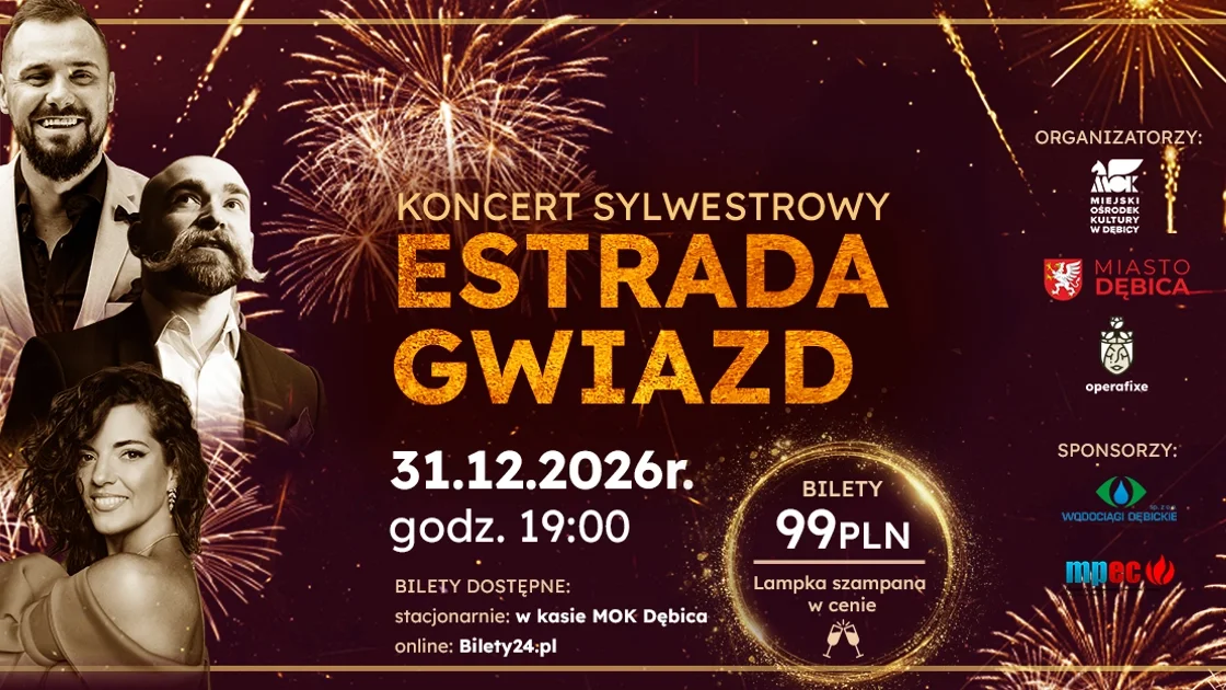 Grafika promocyjna wydarzenia Koncert Sylwestrowy „Estrada Gwiazd” w DK Mors
