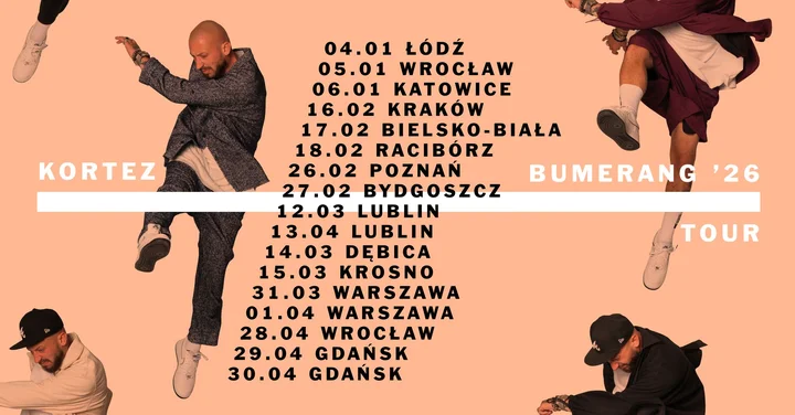 Grafika promocyjna wydarzenia KORTEZ — Bumerang ’26 Tour w Dębicy