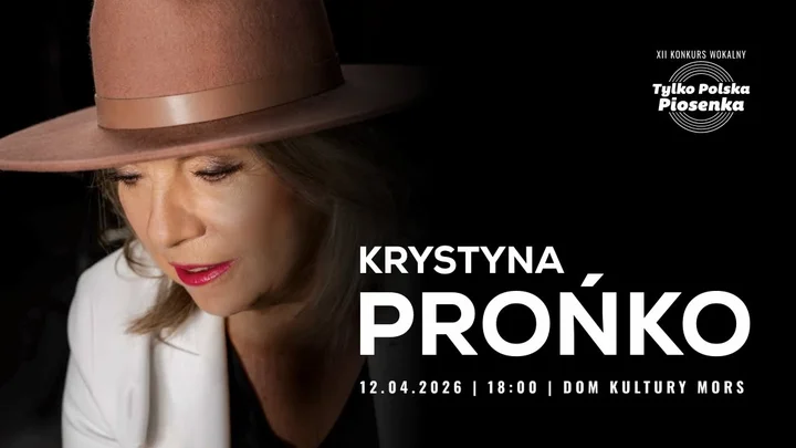 Grafika promocyjna wydarzenia Krystyna Prońko w Domu Kultury Mors — koncert 12 kwietnia 2026