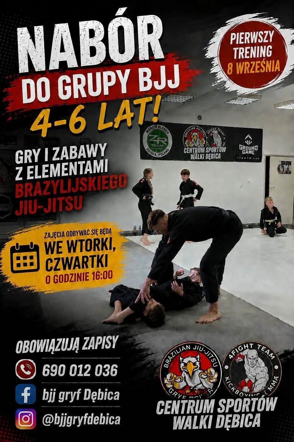 Grafika promocyjna wydarzenia NABÓR Grupa dzieci 4-6 lat – zajęcia jiujitsu