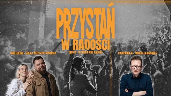 Grafika promocyjna wydarzenia Przystań w Radości — wieczór modlitwy, muzyki i jedności w Kinie Radość