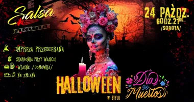 Grafika promocyjna wydarzenia Halloween Party Latino w Dębicy