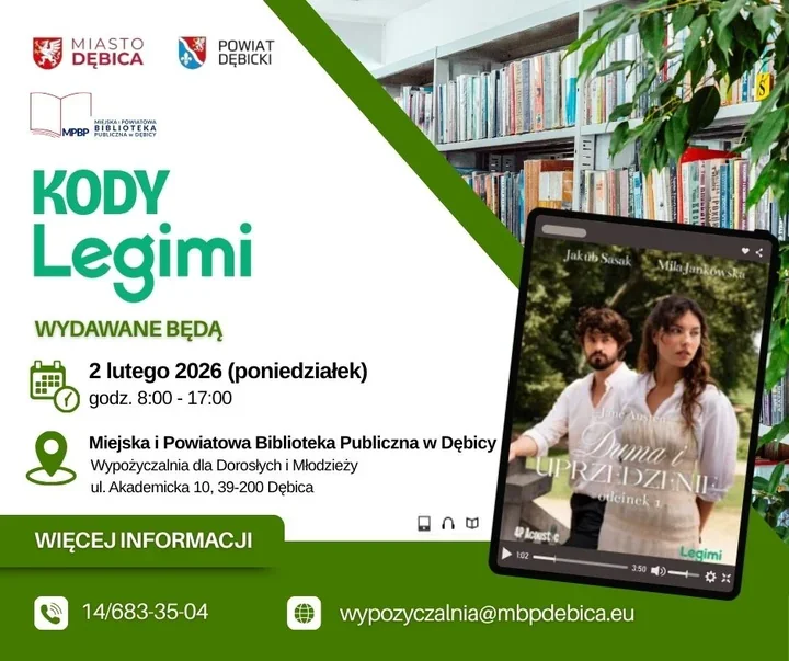 Kody Legimi w Dębicy - biblioteka daje cyfrowe książki na zimowe wieczory