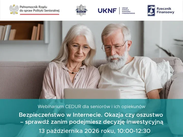 Fałszywe inwestycje w sieci. Bezpłatne webinarium dla seniorów i opiekunów