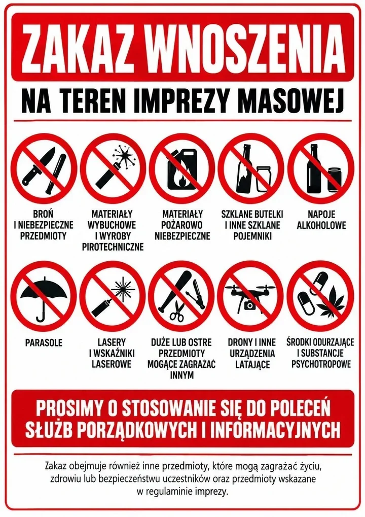 Na dożynki bez alkoholu, parasola i drona. Jest pełna lista zakazów
