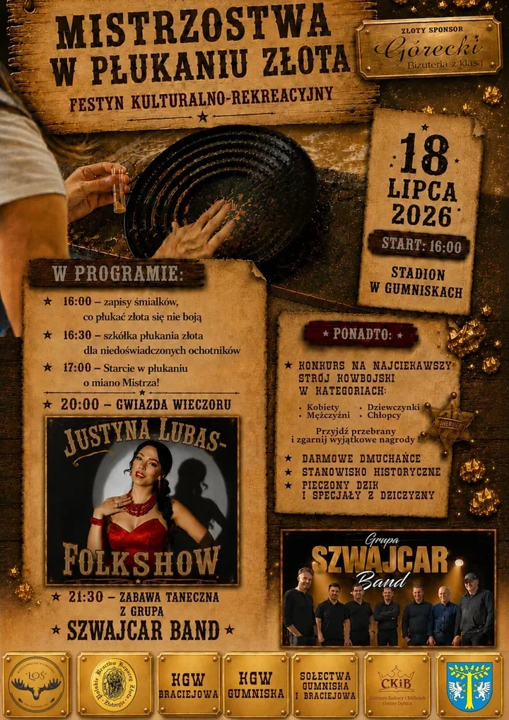 Złoto, kowboje i muzyka w Gumniskach. Festyn łączy legendę z zabawą