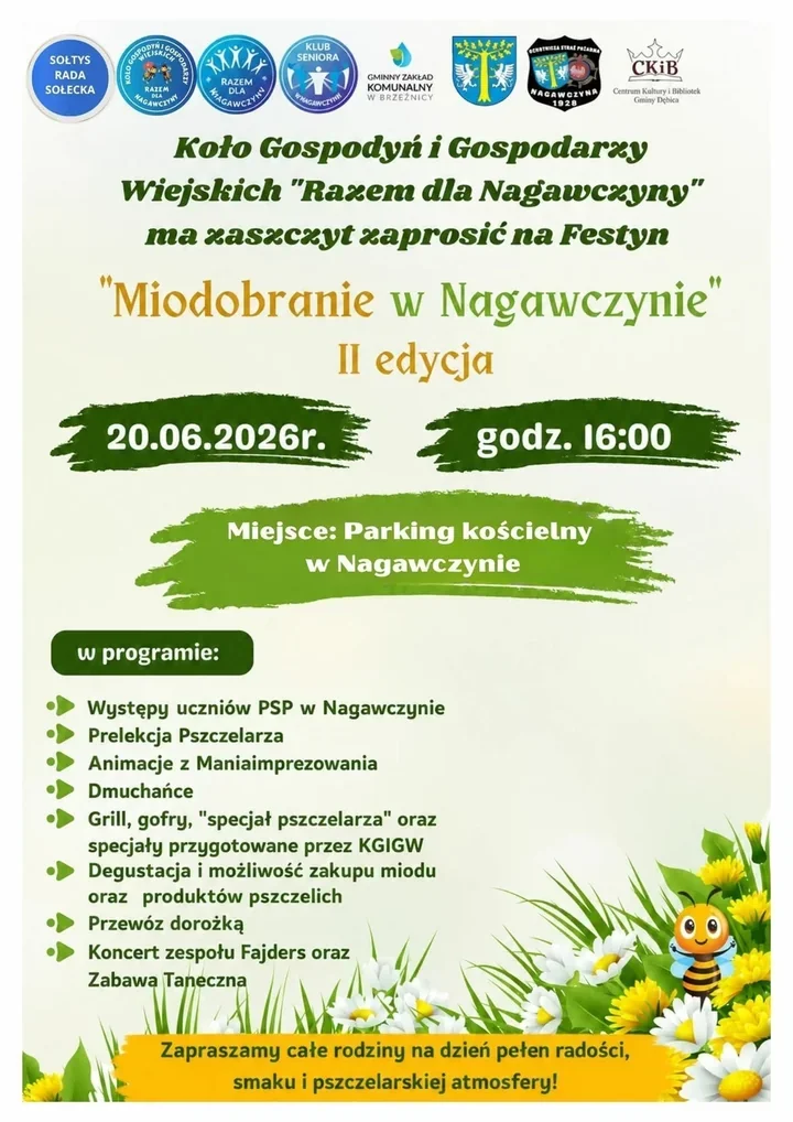 Miodobranie wraca do Nagawczyny. Będzie miód, muzyka i rodzinny piknik