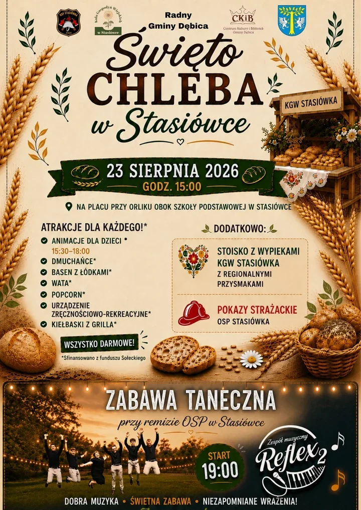 Chleb, regionalne smaki i taniec do wieczora. Święto w Stasiówce