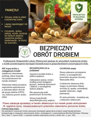 Hodowcy drobiu na Podkarpaciu pod lupą weterynarii. Chodzi o grypę i pomór