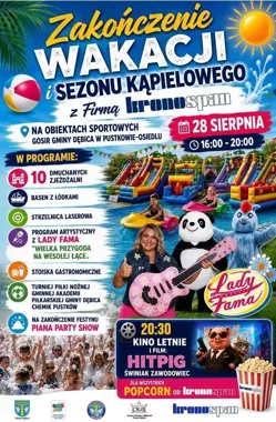 Piana Party Show i kino pod gwiazdami na zakończenie lata w Pustkowie-Osiedlu