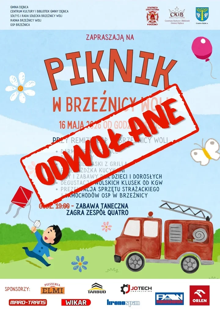 Piknik w Brzeźnicy Woli przełożony. Organizatorzy czekają na lepszą pogodę