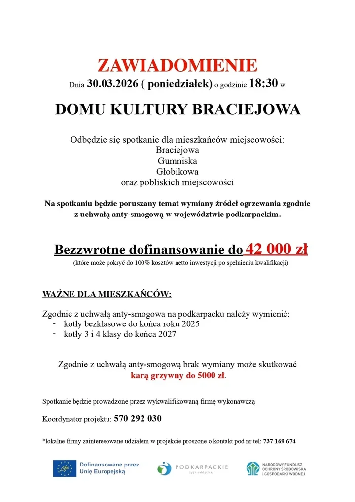 Gmina Dębica wyjaśni, jak wymienić piec i zdobyć nawet 42 tysiące złotych