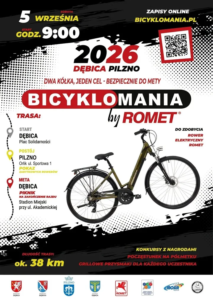 Bicyklomania wraca na drogi. Trasa połączy Dębicę i Pilzno