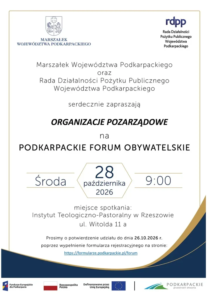 Organizacje pozarządowe spotkają się w Rzeszowie podczas forum obywatelskiego