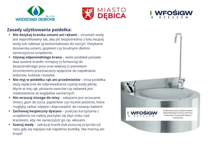 Szkolne poidełka w Dębicy mają sześć zasad. Chodzi o higienę i wodę