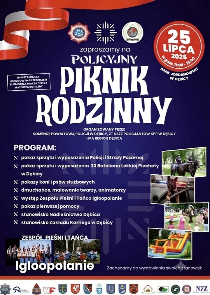 Policyjny piknik rodzinny w Dębicy. Służby pokażą sprzęt i umiejętności