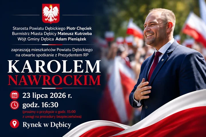 Spotkanie z prezydentem Karolem Nawrockim odbędzie się na dębickim Rynku