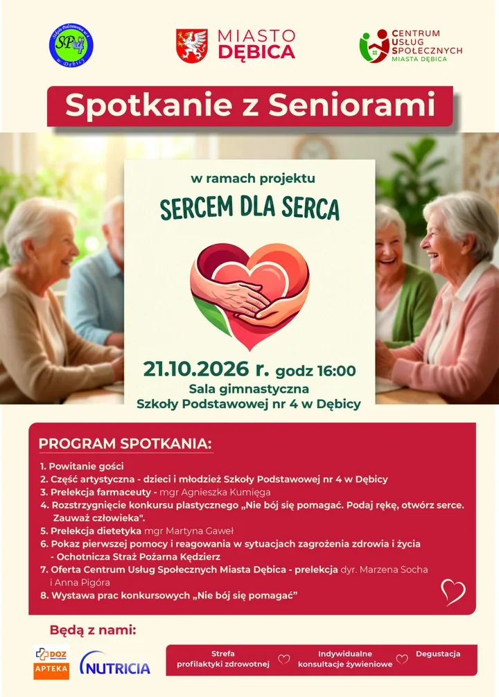 Seniorzy spotkają się przy zdrowiu i pierwszej pomocy. Będą też konsultacje