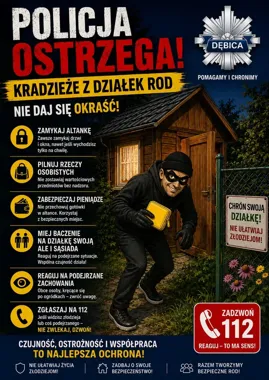 Chwila nieuwagi na działce wystarczyła. Policja ostrzega mieszkańców Dębicy