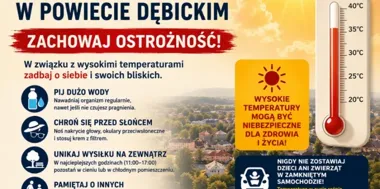 Fala upałów nad Dębicą. Powiat przypomina o wodzie i cieniu